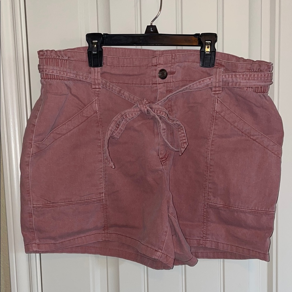 Old Navy Pink Cargo Shorts with Adjustable Waist